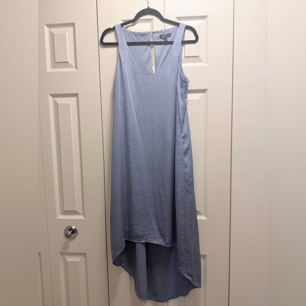 Express Slate Blue Sleeveless High Low Dress